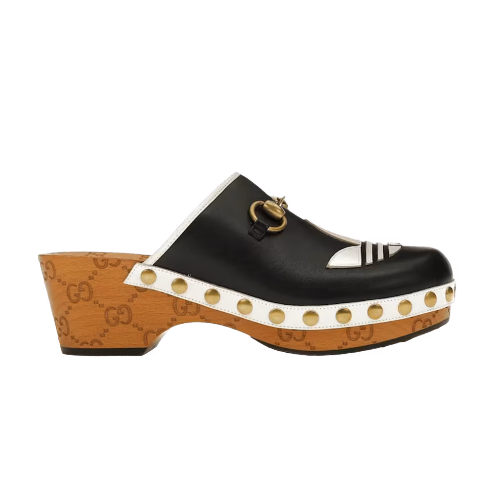Gucci x Leather Clog Black White