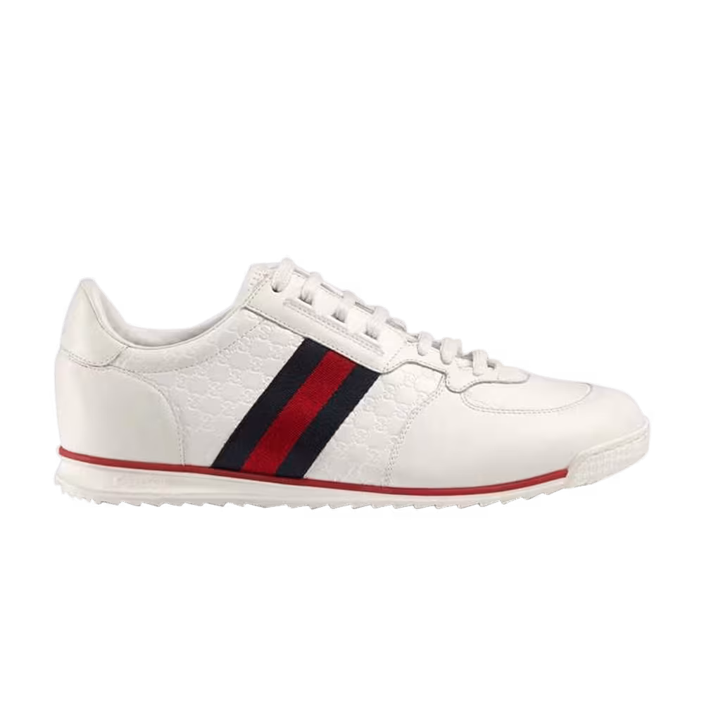 Gucci Leather Web Sneaker White