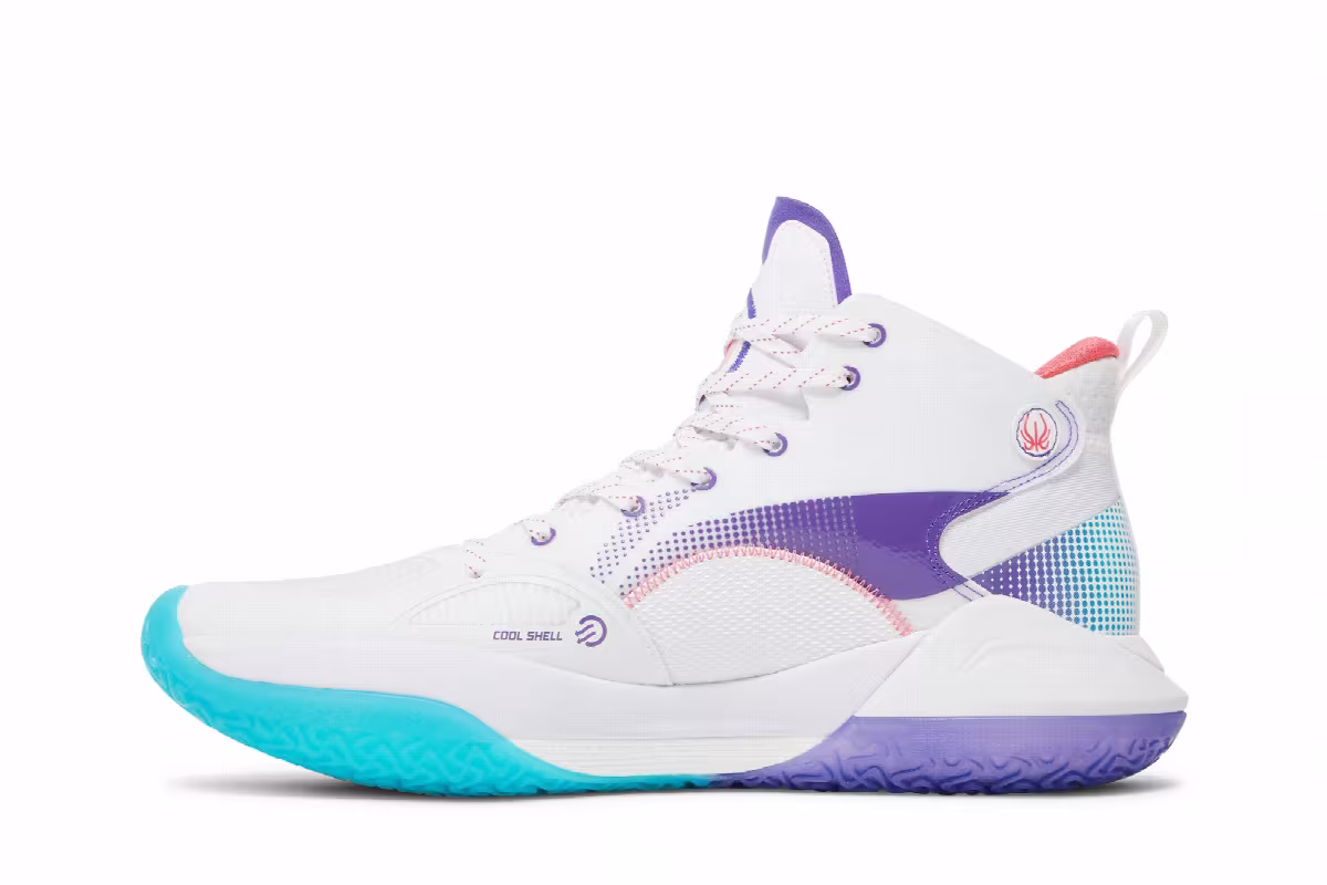 Li-Ning Yushuai 15 White Purple Turquoise, view 4