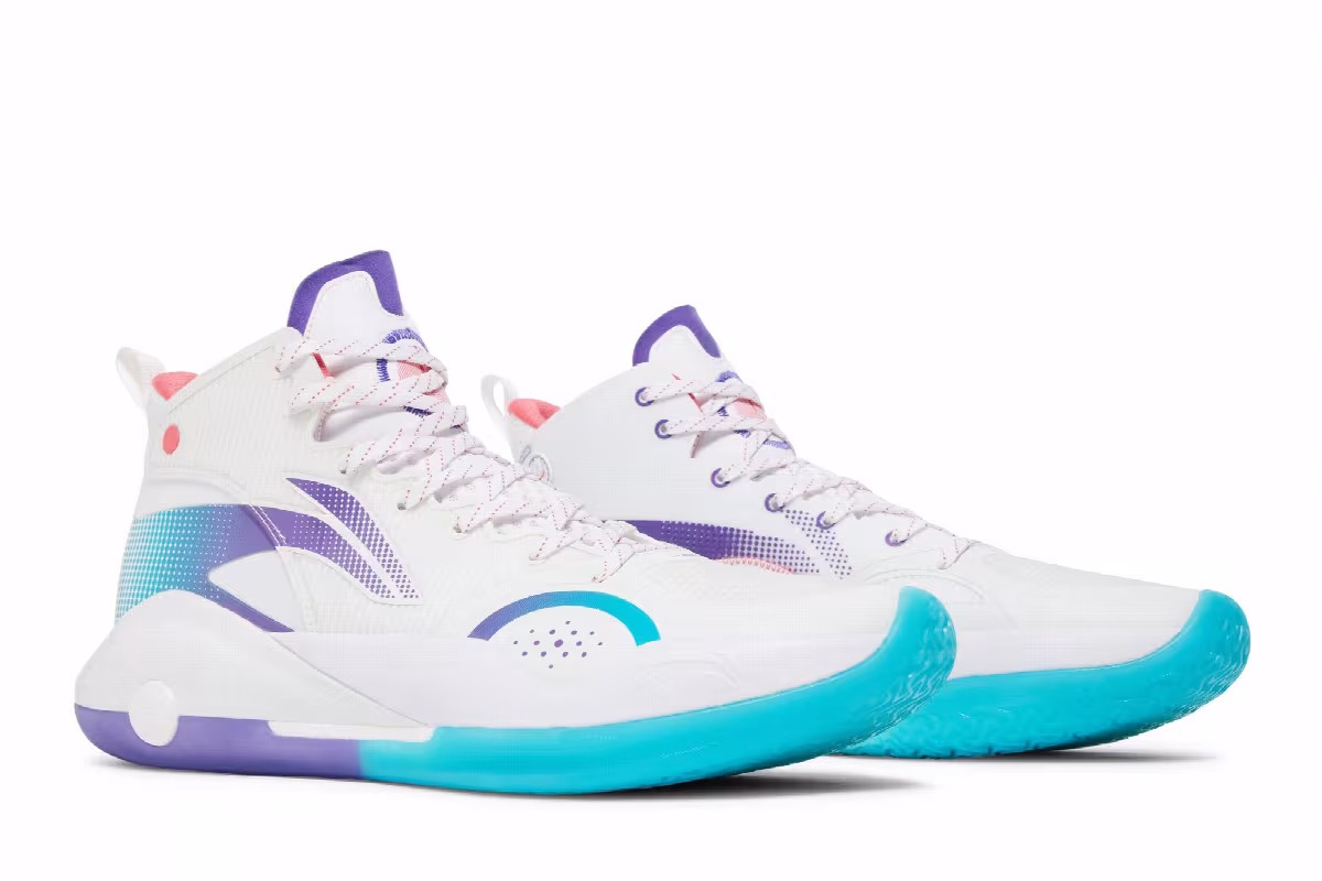 Li-Ning Yushuai 15 White Purple Turquoise, view 9