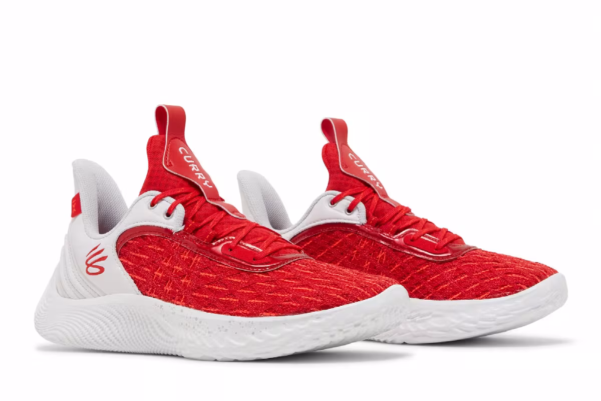 Curry Brand Curry Flow 9 Team White Red, view 9