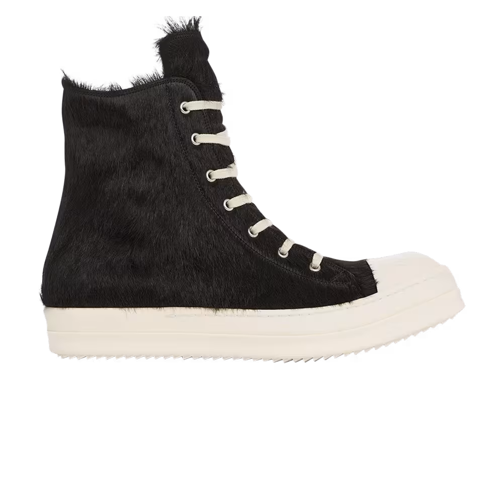 Rick Owens Lido Sneakers Black Cow Fur
