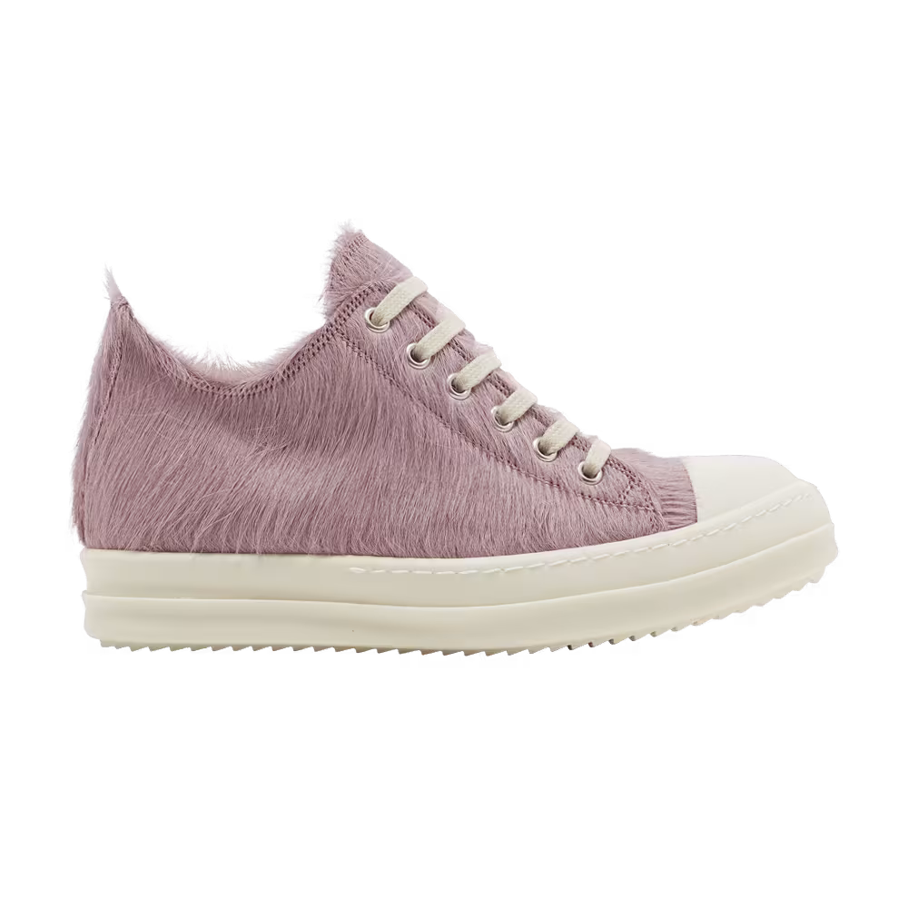 Rick Owens Women's Lido Runway Low Sneaker Dusty Pink Cow Fur