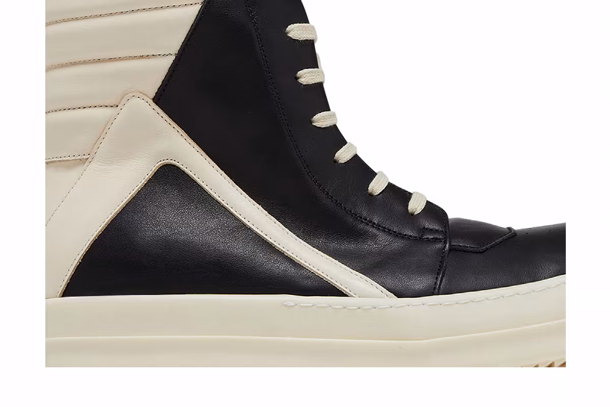 Rick Owens Porterville Geobasket Black Milk, view 3