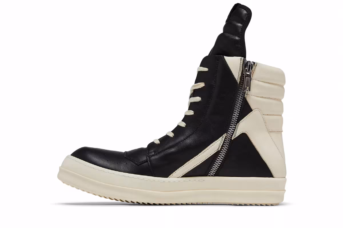 Rick Owens Porterville Geobasket Black Milk, view 4