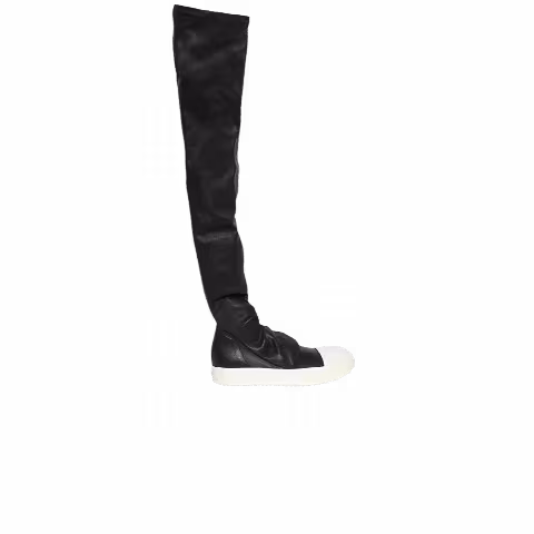 Rick Owens Wmns Porterville Knee High Stocking Sneaker 'Black Milk'