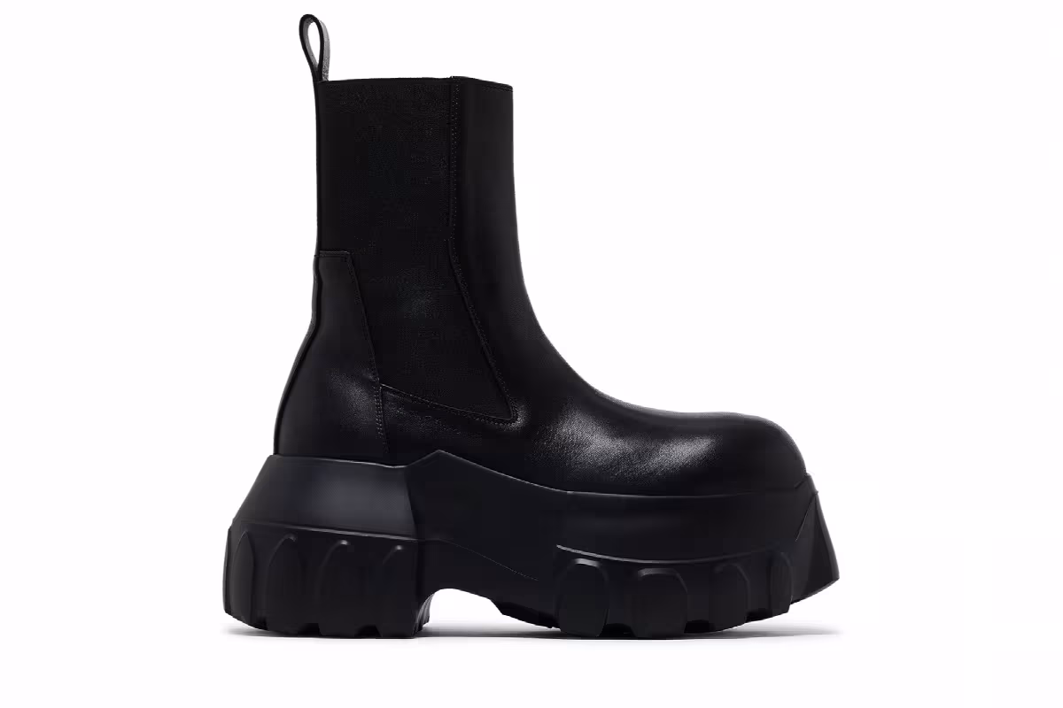 Rick Owens Women's Beatle Mega Tractor Boot Black, view 2