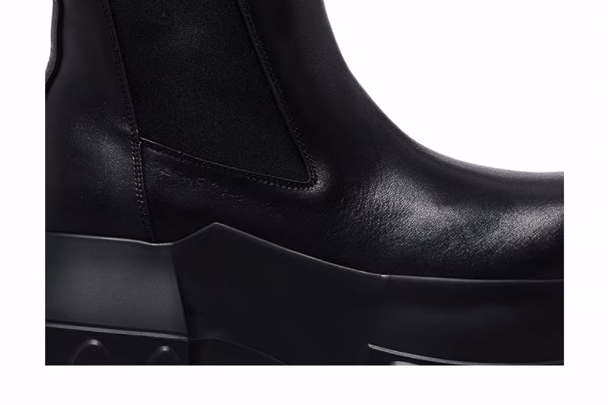 Rick Owens Women's Beatle Mega Tractor Boot Black, view 3