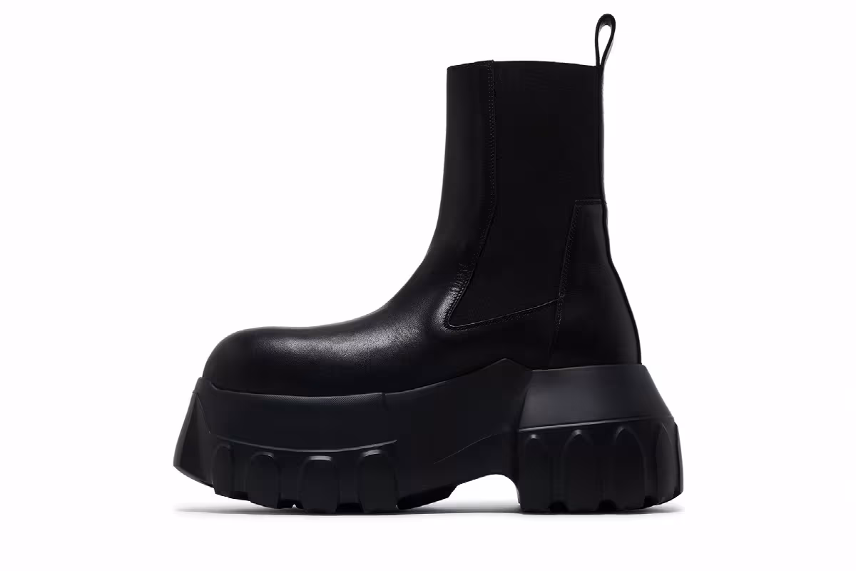 Rick Owens Women's Beatle Mega Tractor Boot Black, view 4