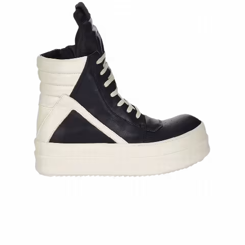 Rick Owens Hollywood Mega Bumper Geobasket High 'Black Milk'