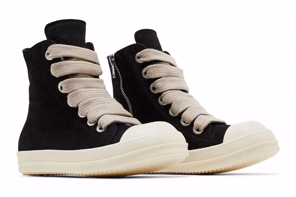 Rick Owens Concordians Jumbo Laced High Black Milk, view 9