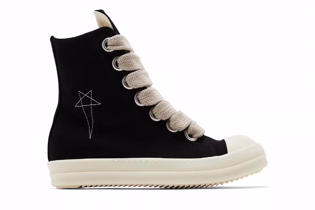 Rick Owens DRKSHDW Jumbo Laced High Black Milk, view 2
