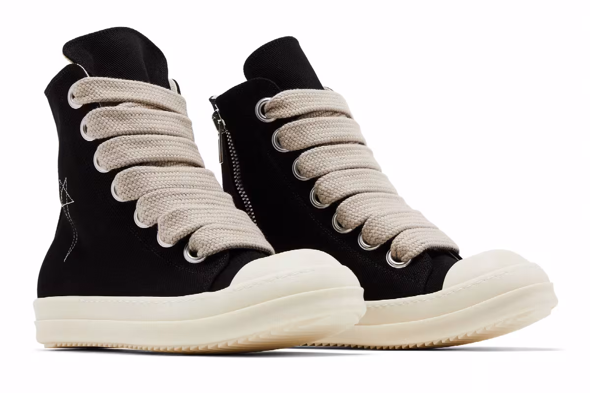 Rick Owens DRKSHDW Jumbo Laced High Black Milk, view 9