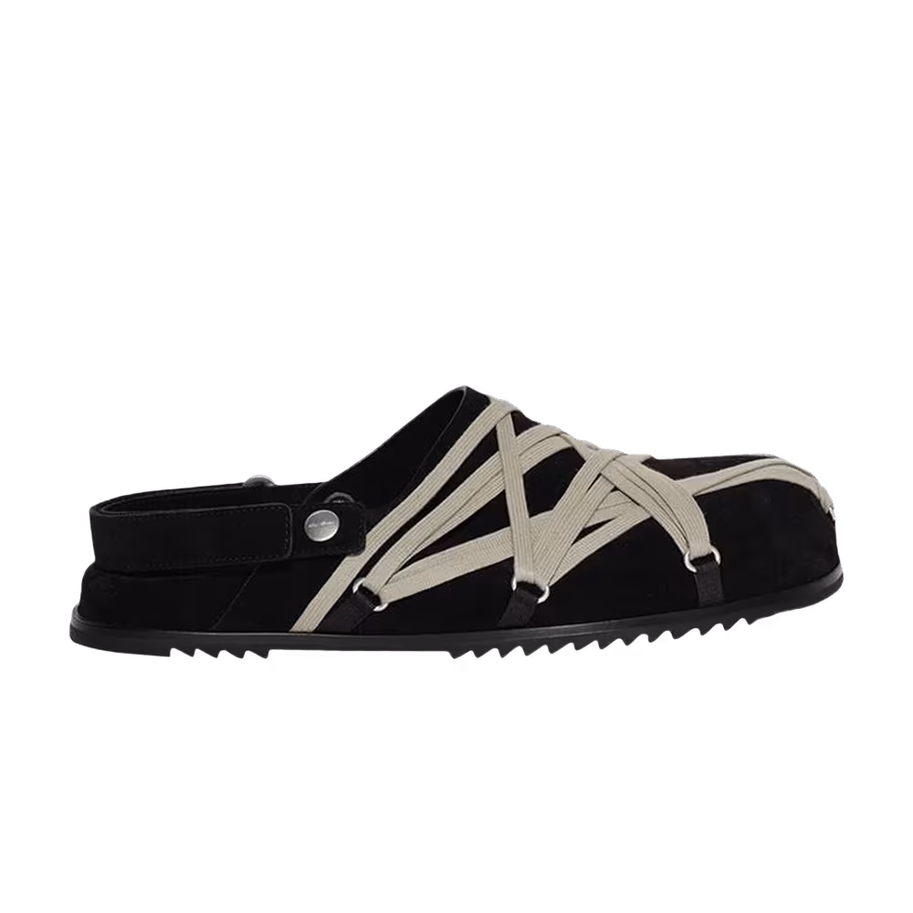 Rick Owens Concordians Megalaced Mule Granola Black Suede