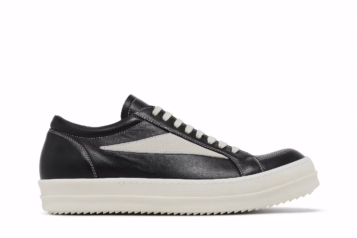 Rick Owens Lido Vintage Sneaker Black Milk, view 2