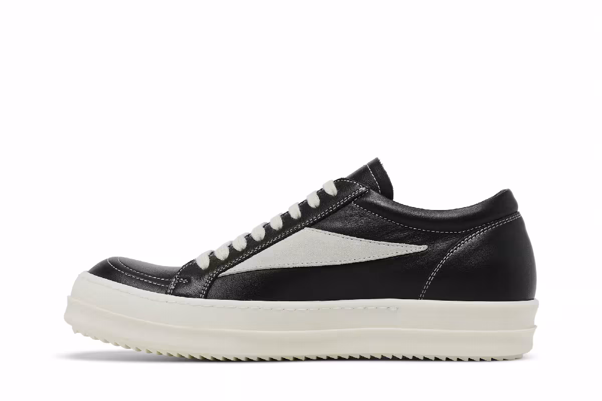Rick Owens Lido Vintage Sneaker Black Milk, view 4