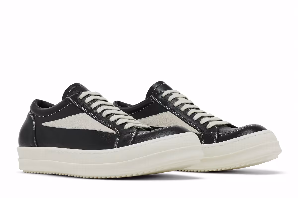 Rick Owens Lido Vintage Sneaker Black Milk, view 9