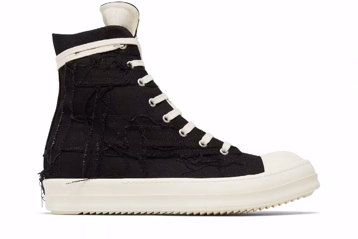 Rick Owens DRKSHDW Luxor Slashed High Black Milk, view 2