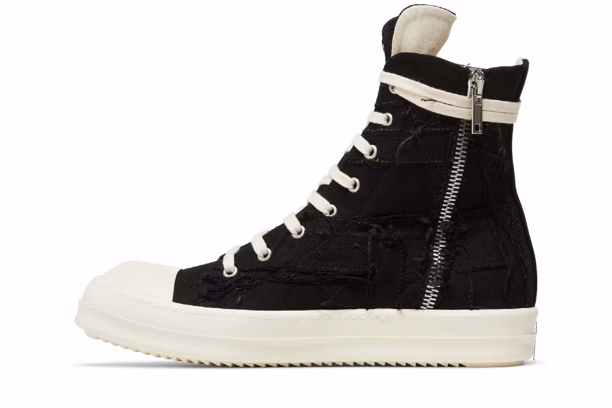 Rick Owens DRKSHDW Luxor Slashed High Black Milk, view 4