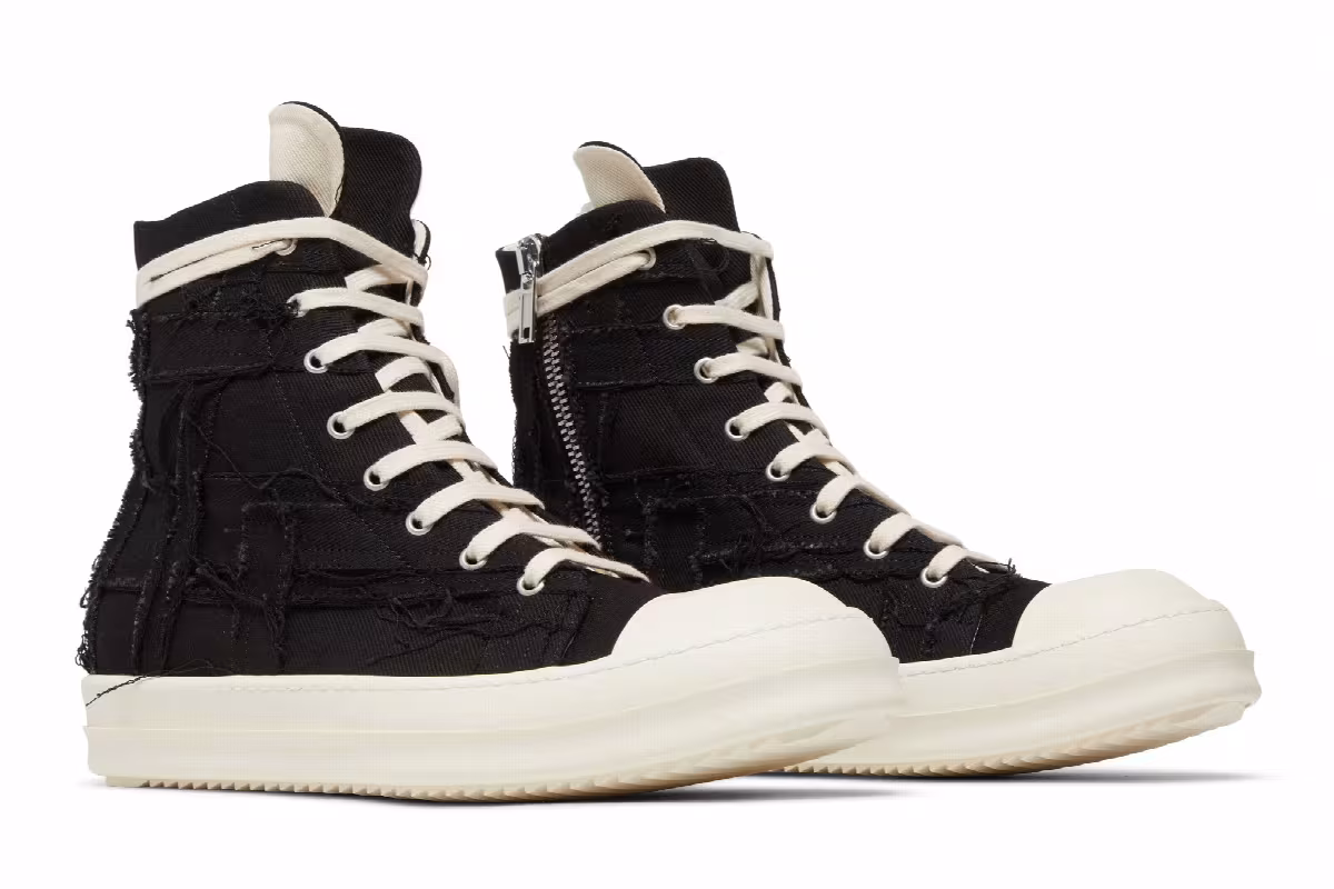 Rick Owens DRKSHDW Luxor Slashed High Black Milk, view 9