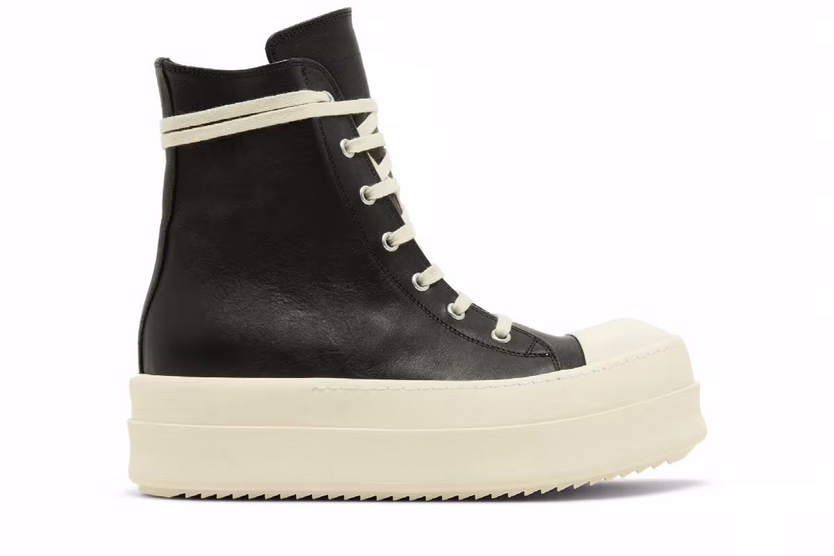 Rick Owens Women's Luxor Runway Mega Bumper High Black Milk, view 2
