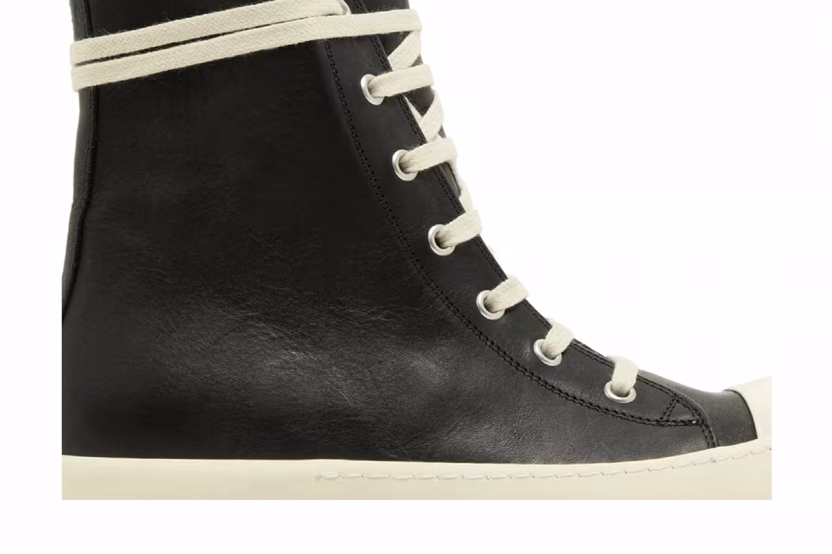 Rick Owens Women's Luxor Runway Mega Bumper High Black Milk, view 3