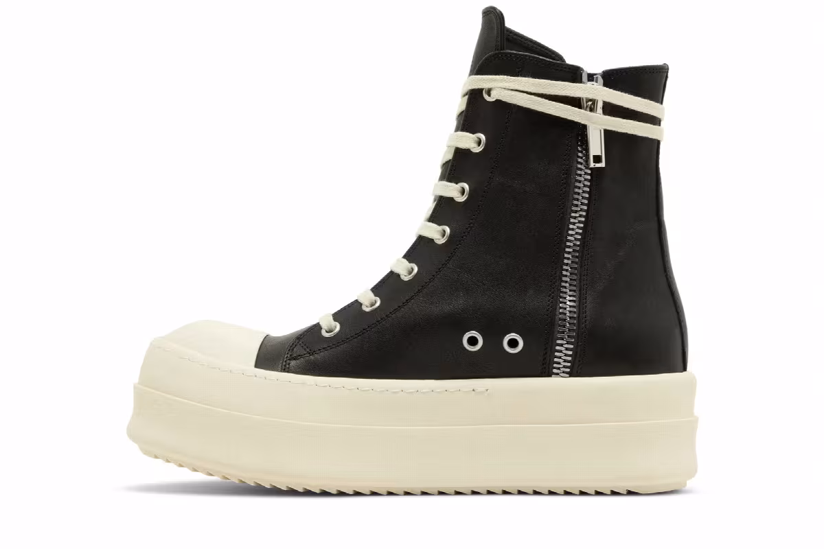 Rick Owens Women's Luxor Runway Mega Bumper High Black Milk, view 4