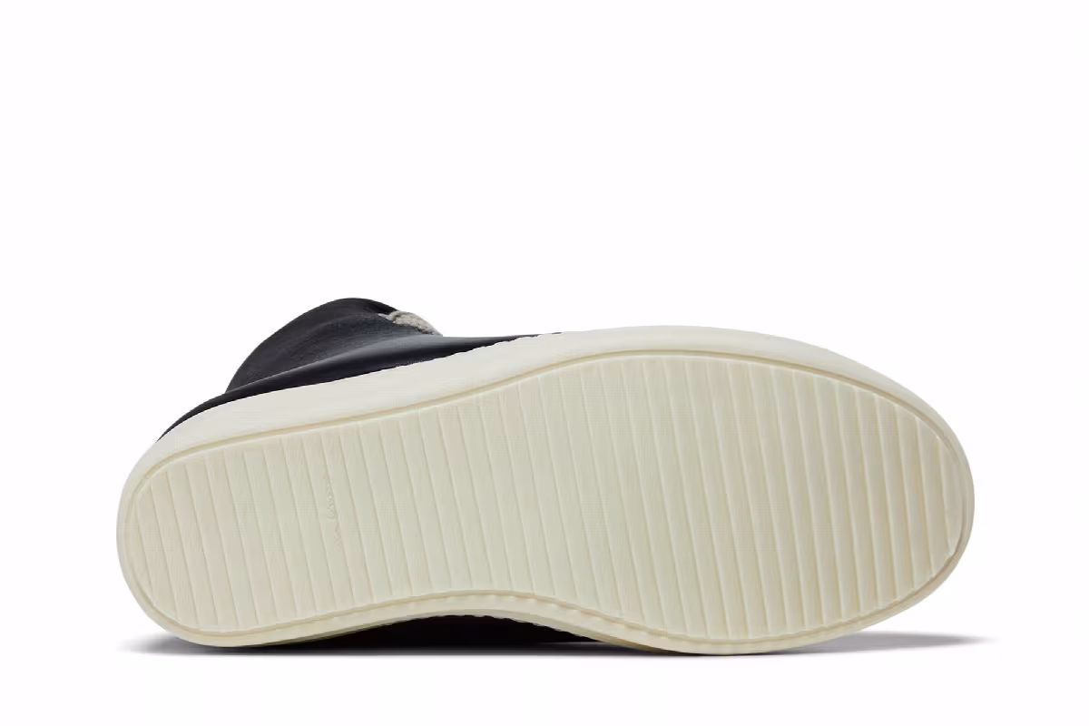 Rick Owens Luxor Jumbo Lace Padded Sneaker Black Milk, view 5