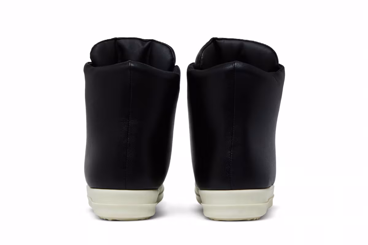 Rick Owens Luxor Jumbo Lace Padded Sneaker Black Milk, view 7
