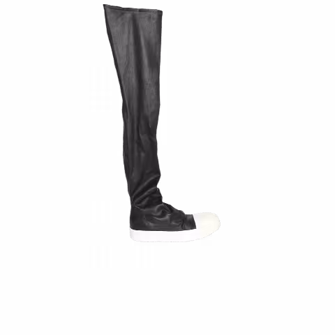 Rick Owens Wmns Lido Knee-High Stocking Sneaks 'Black Milk'