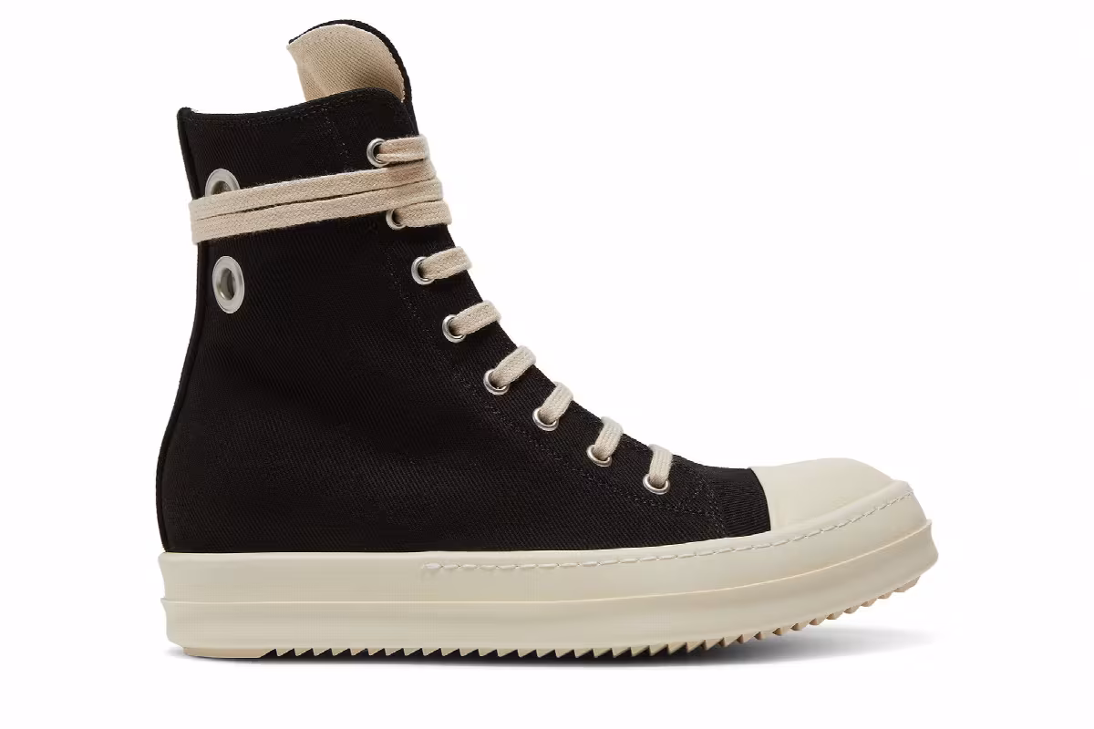 Rick Owens Women's EDFU DRKSHDW Cotton Denim High Black Milk, view 2
