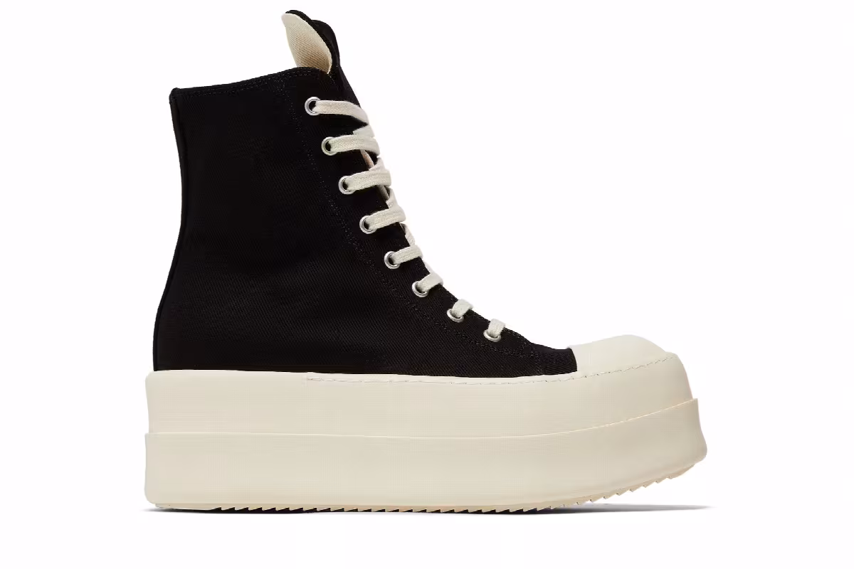 Rick Owens Women's DRKSHDW Luxor Double Bumper High Black Milk, view 2