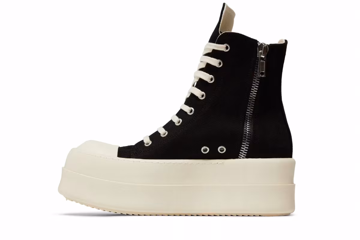 Rick Owens Women's DRKSHDW Luxor Double Bumper High Black Milk, view 4