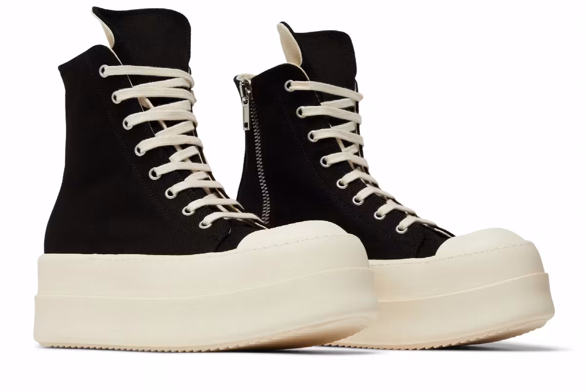 Rick Owens Women's DRKSHDW Luxor Double Bumper High Black Milk, view 9