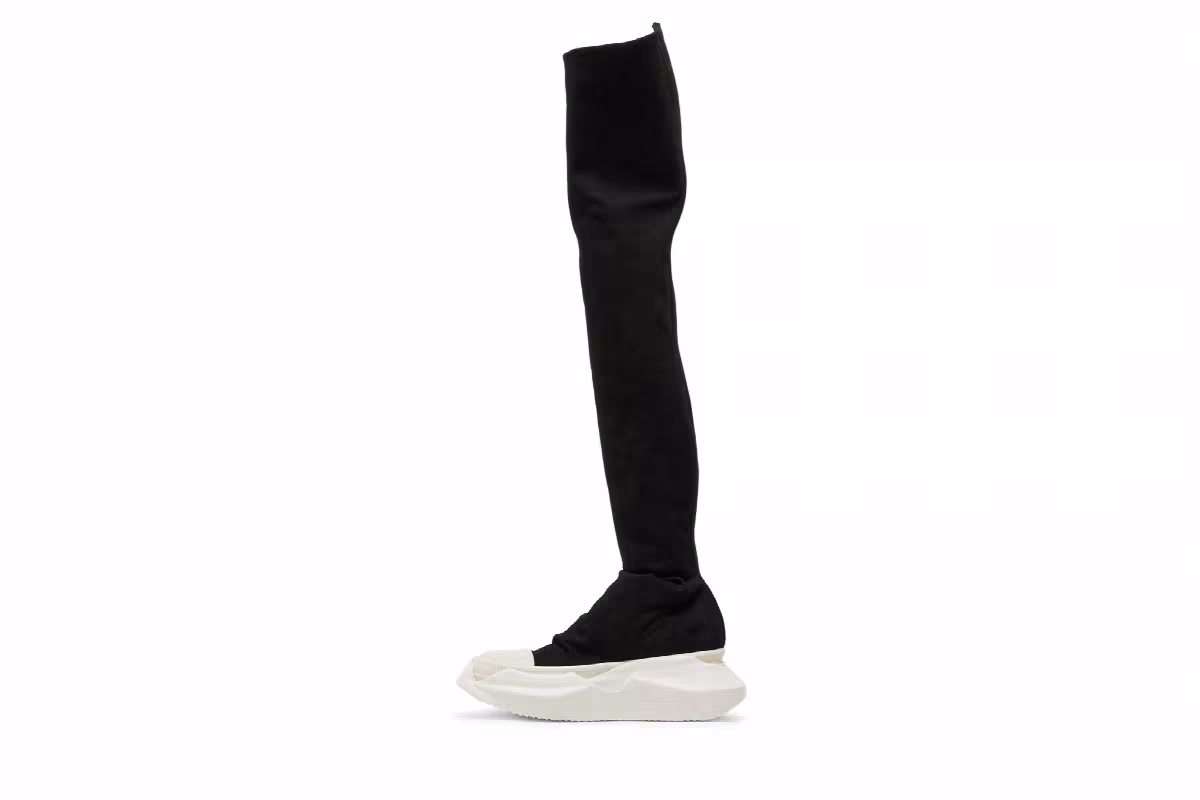 Rick Owens Women's EDFU DRKSHDW Abstract Stocking Black Milk, view 4