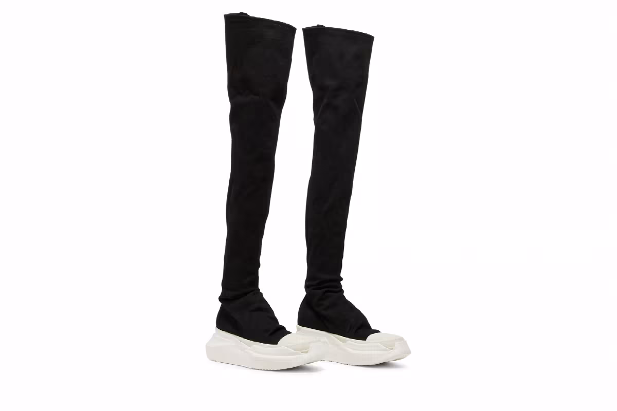 Rick Owens Women's EDFU DRKSHDW Abstract Stocking Black Milk, view 9