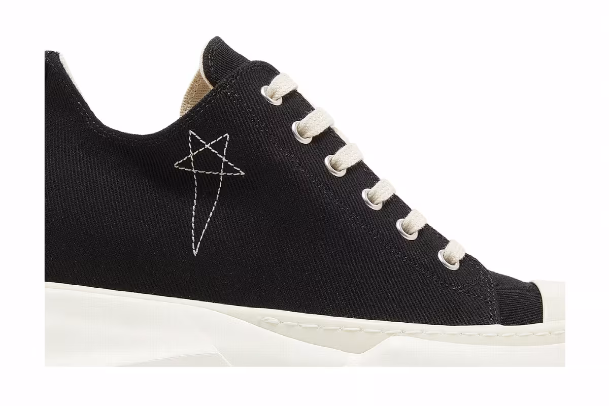 Rick Owens Women's EDFU DRKSHDW Pentagram Embroidery Abstract Low Black Milk, view 3