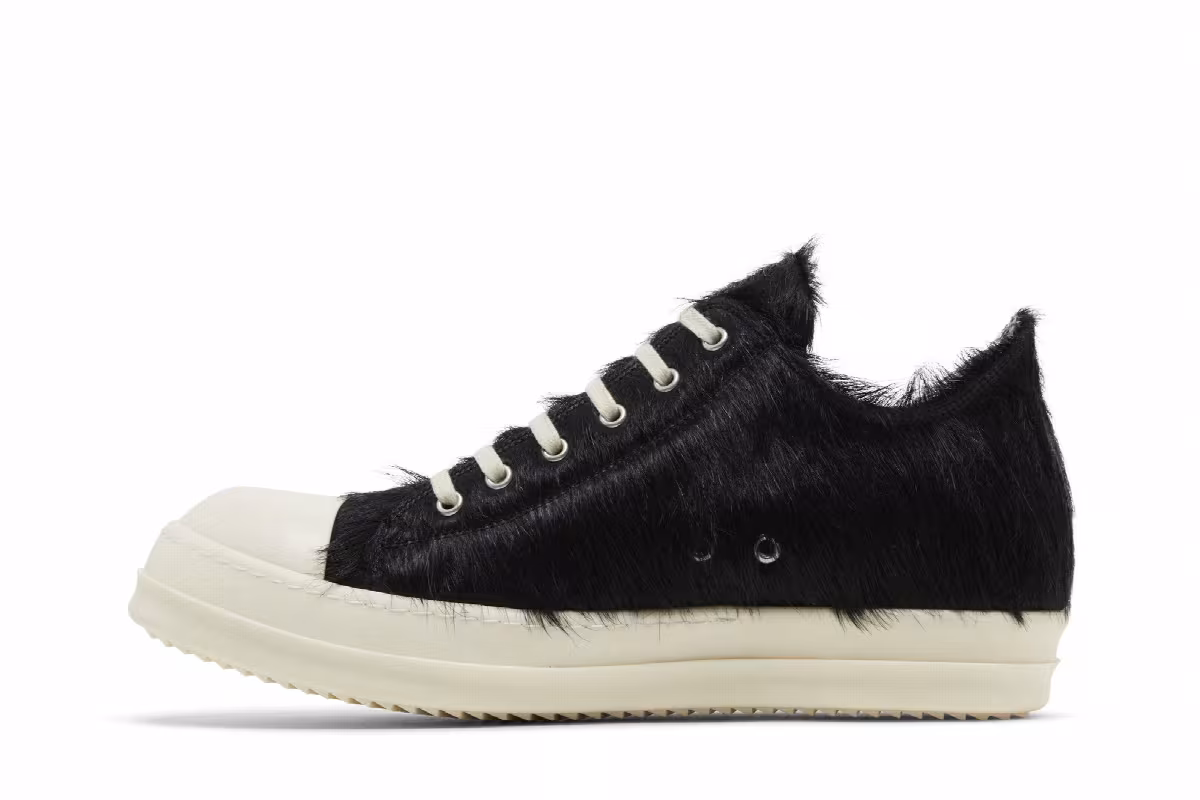 Rick Owens Strobe Low Black Cow Fur, view 4