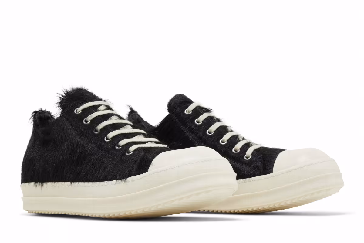 Rick Owens Strobe Low Black Cow Fur, view 9