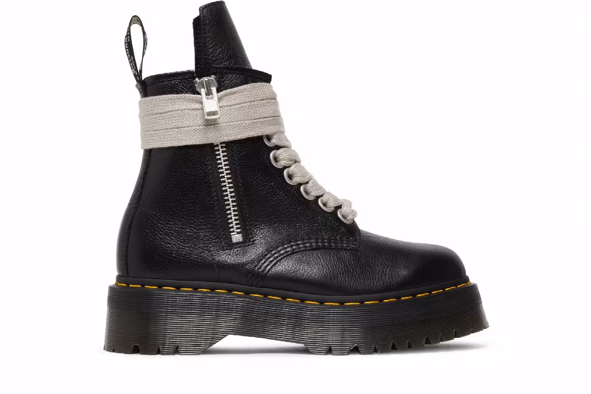 Dr. Martens x Rick Owens Strobe 1460 Quad Sole Jumbo Lace Boot Black, view 2