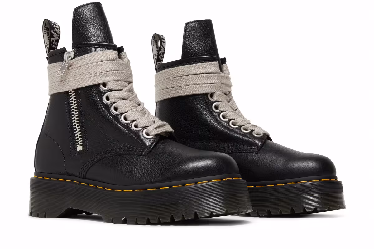 Dr. Martens x Rick Owens Strobe 1460 Quad Sole Jumbo Lace Boot Black, view 9
