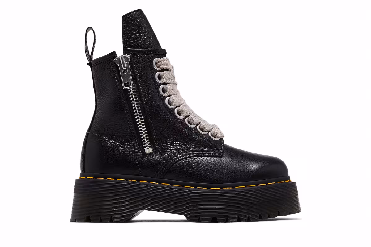 Dr. Martens x Rick Owens Women's Strobe 1460 Quad Sole Jumbo Lace Boot Black, view 2