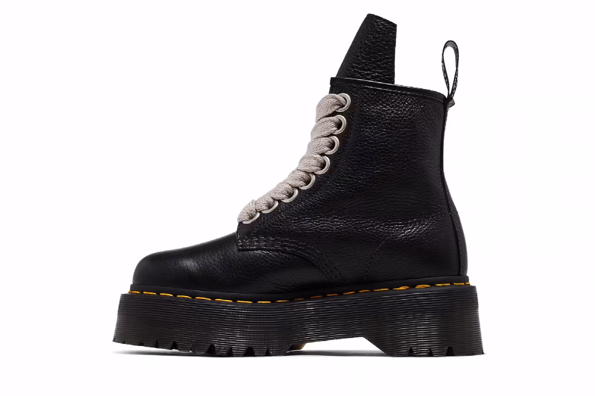 Dr. Martens x Rick Owens Women's Strobe 1460 Quad Sole Jumbo Lace Boot Black, view 4