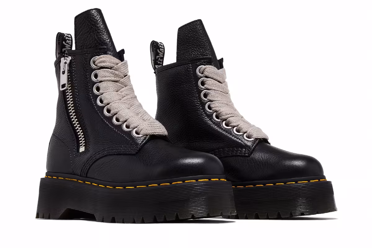 Dr. Martens x Rick Owens Women's Strobe 1460 Quad Sole Jumbo Lace Boot Black, view 9