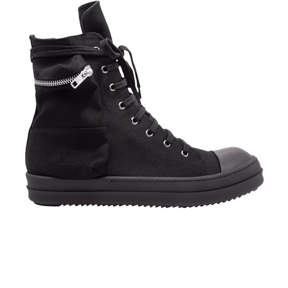 Rick Owens DRKSHDW Gethsemane Cotton Cargo High Triple Black