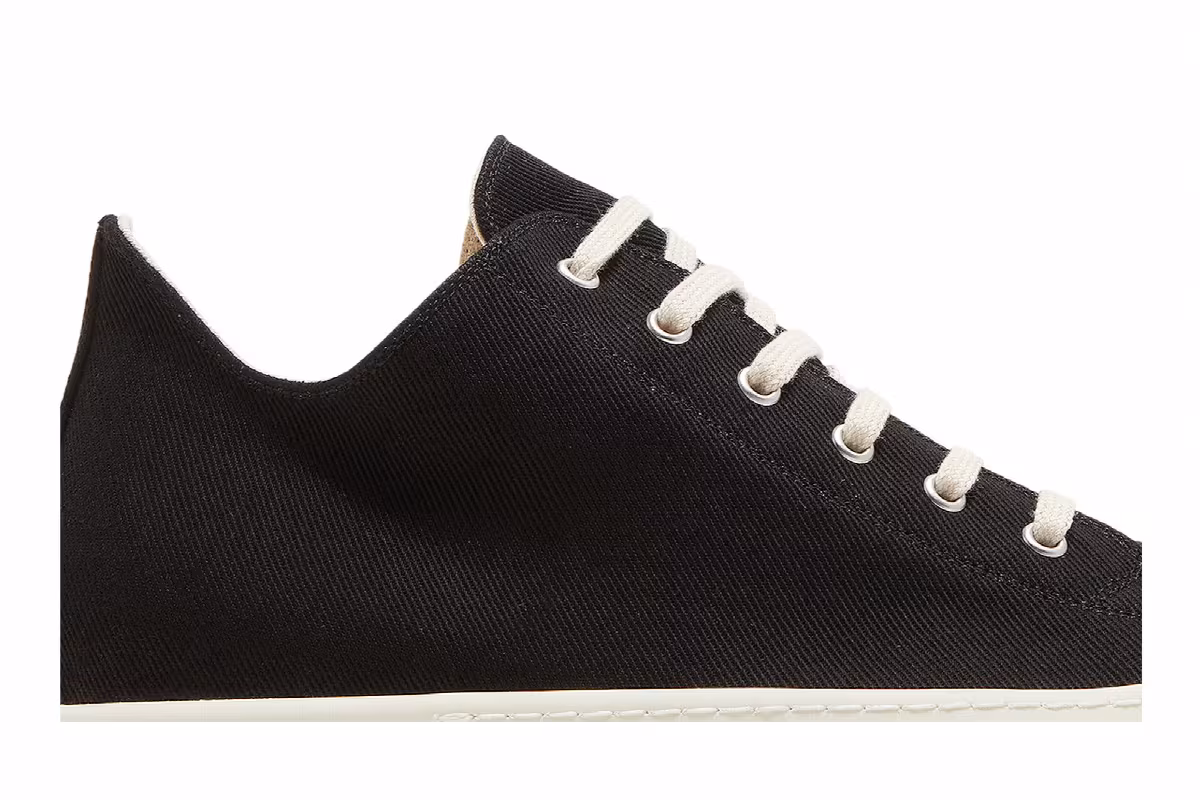 Rick Owens DRKSHDW Strobe Cotton Denim Low Black Milk, view 3