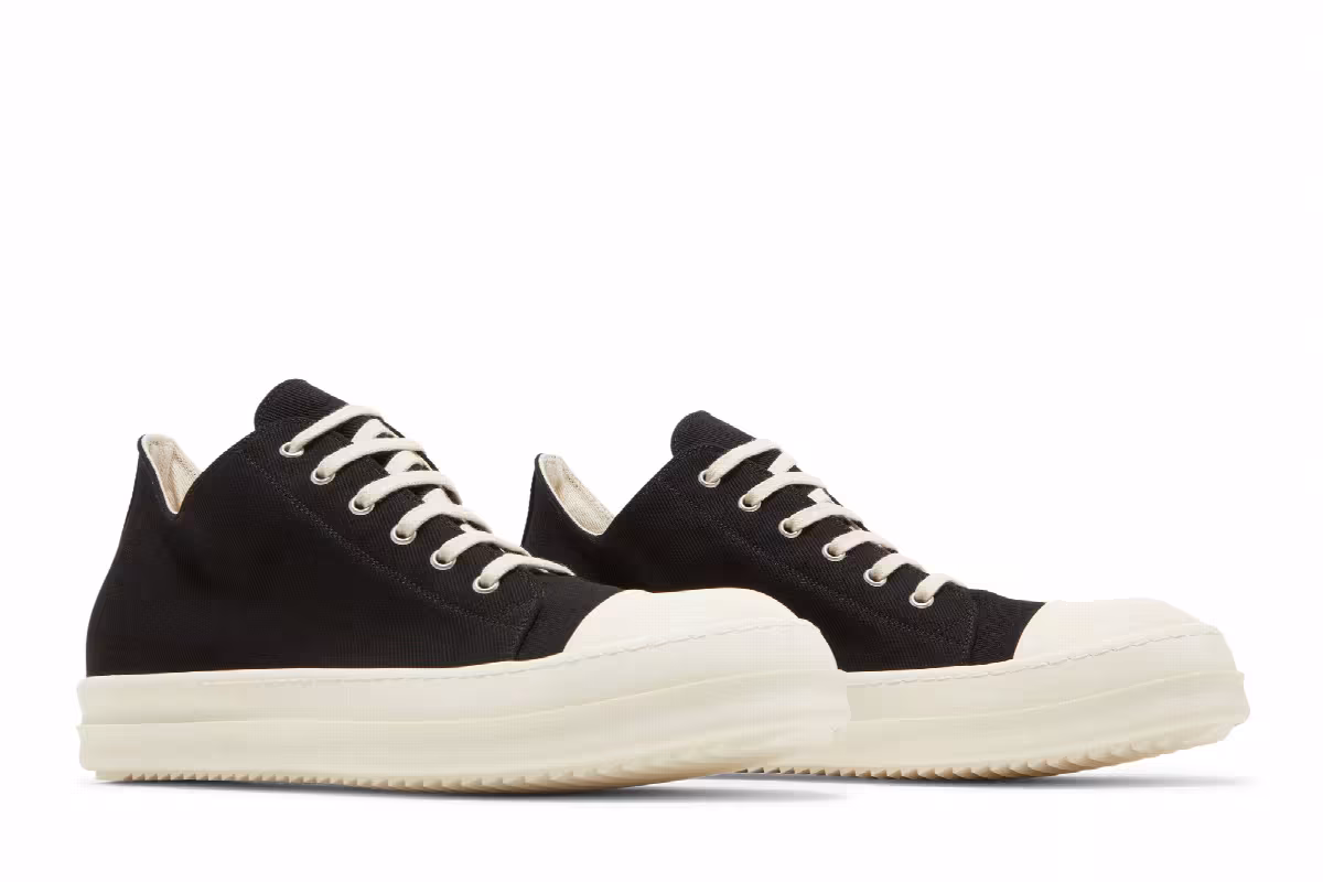 Rick Owens DRKSHDW Strobe Cotton Denim Low Black Milk, view 9