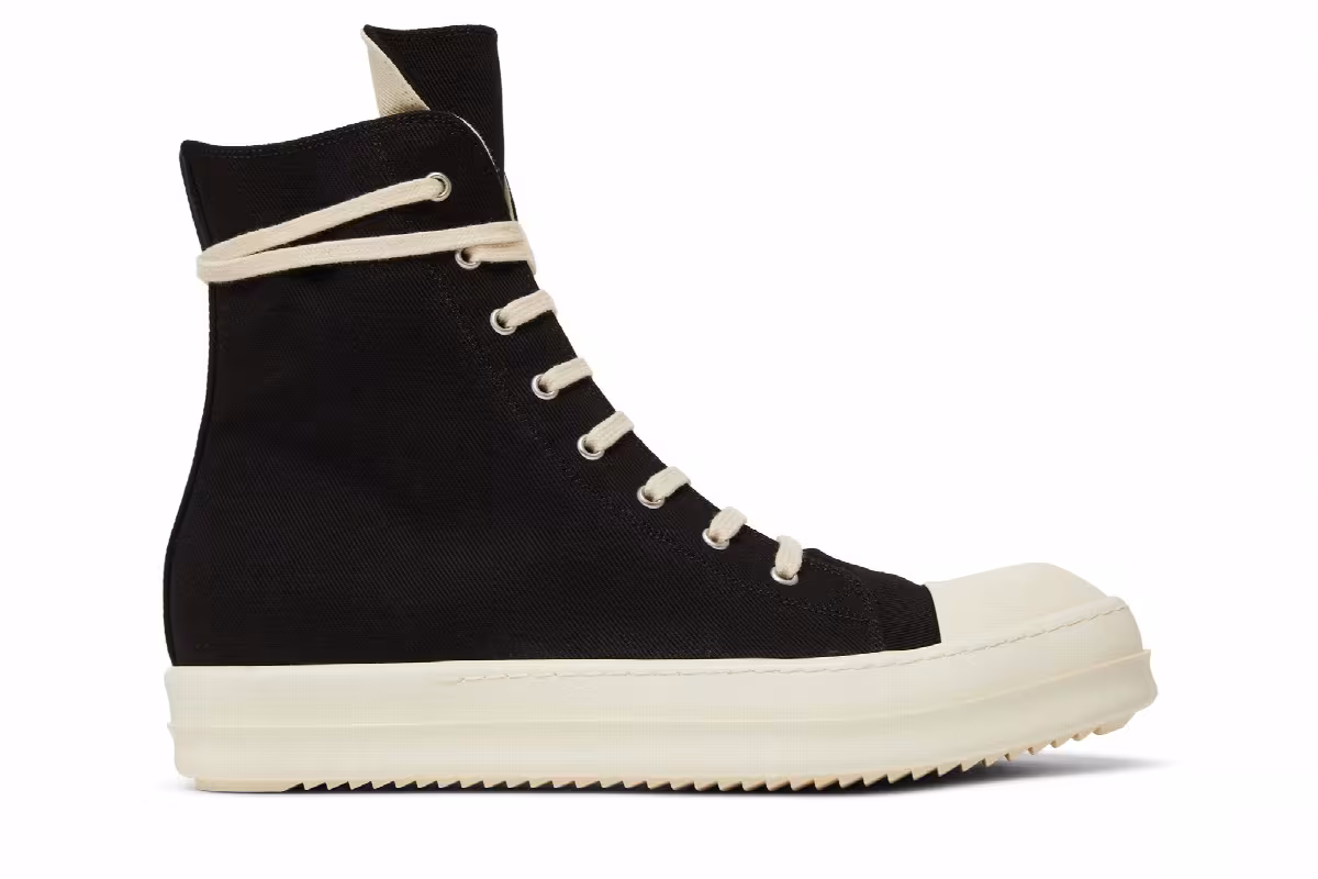 Rick Owens DRKSHDW Strobe Cotton Denim High Black Milk, view 2
