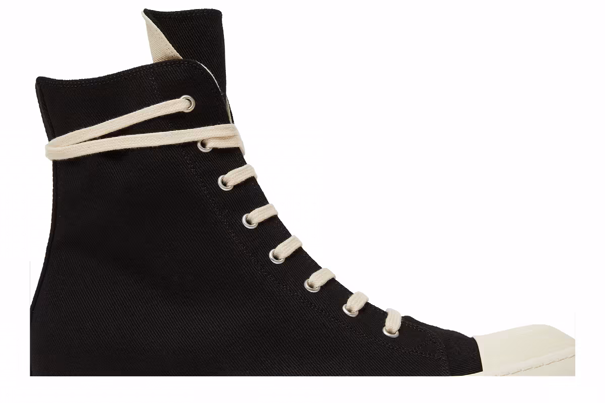 Rick Owens DRKSHDW Strobe Cotton Denim High Black Milk, view 3