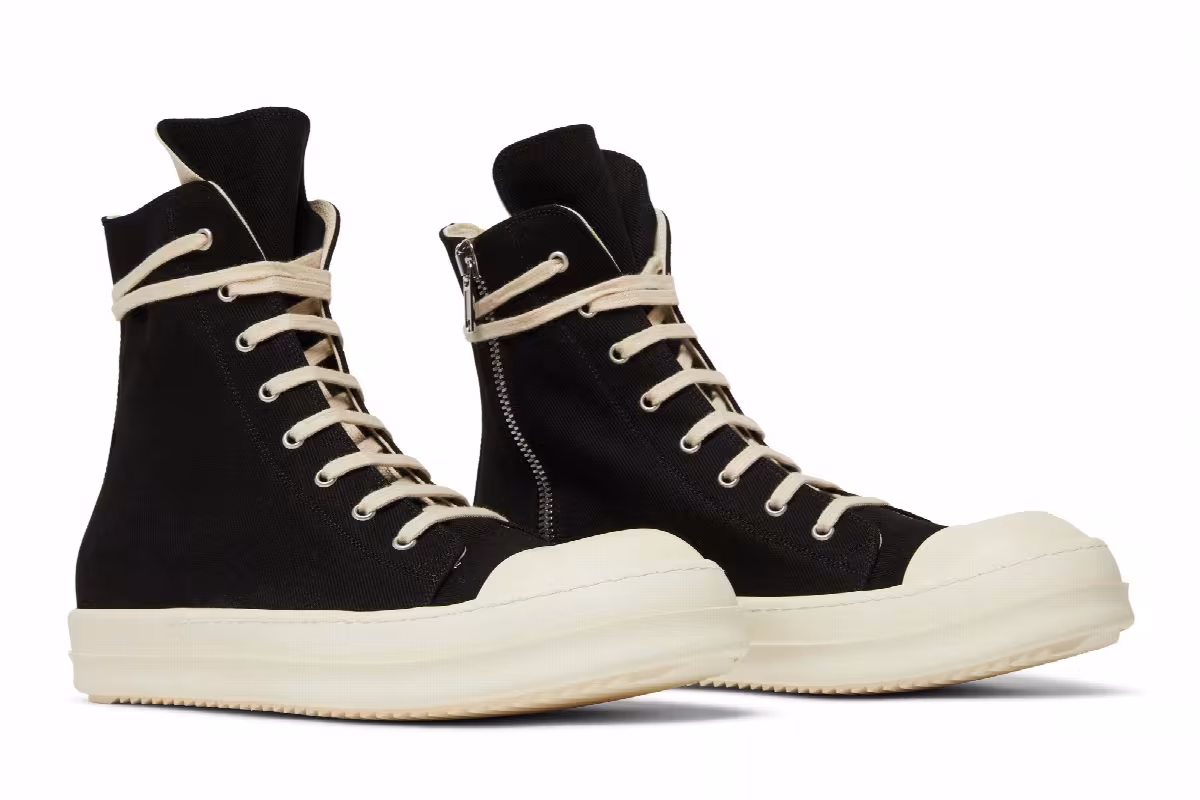 Rick Owens DRKSHDW Strobe Cotton Denim High Black Milk, view 9